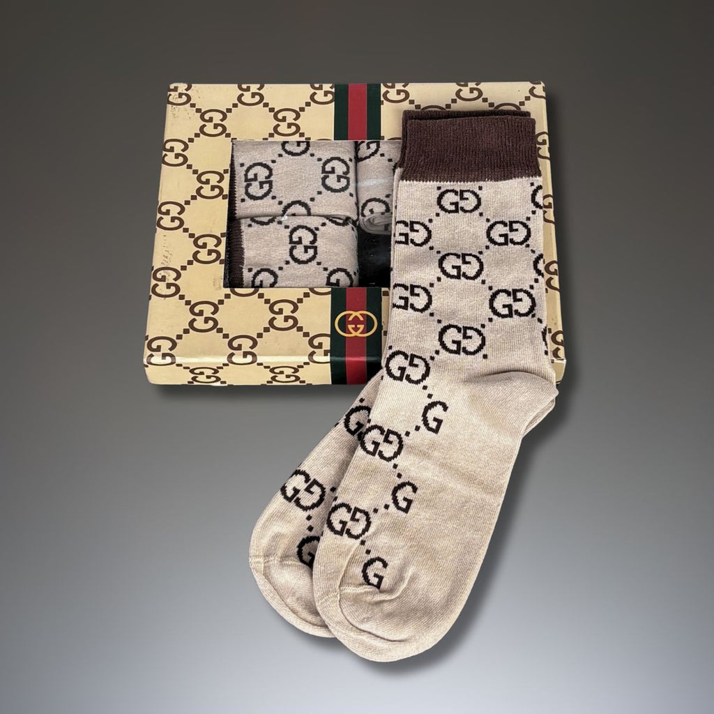 Σετ 4 ζευγάρια κάλτσες Gucci, 40-45, μπεζ. Premium ποιότητα