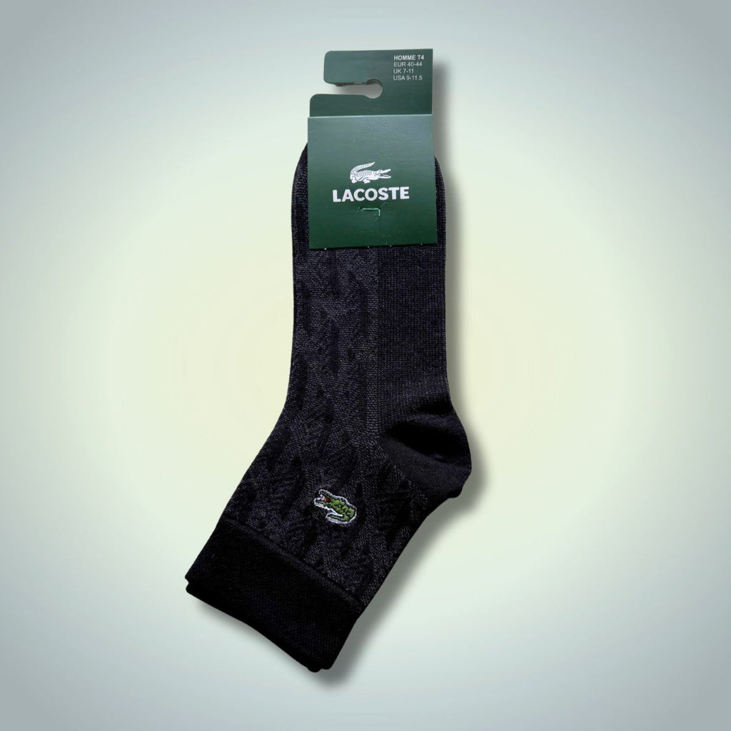 Κοντές κάλτσες Lacoste, 40-44. Μαύρο, Jaqcuard. Premium ποιότητα
