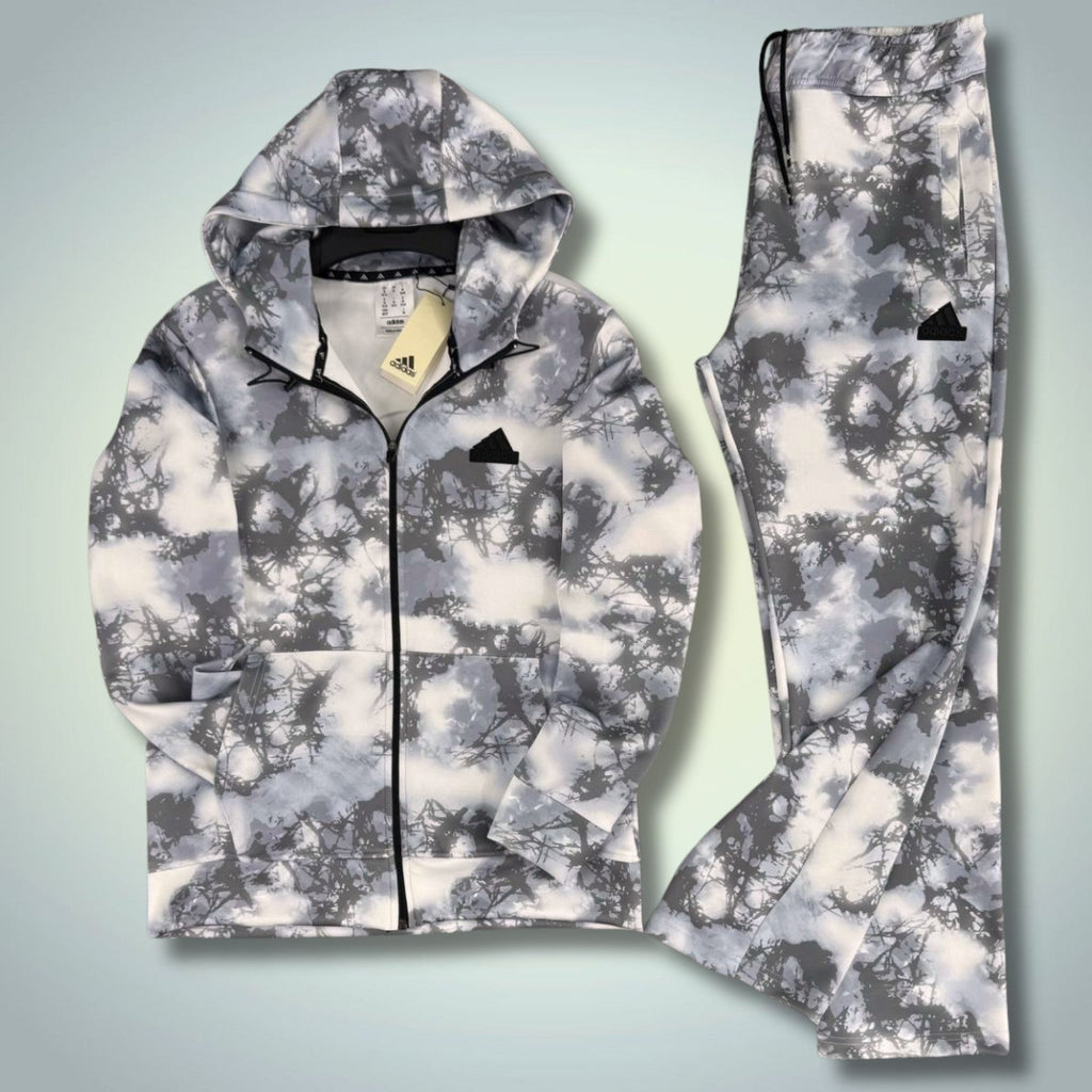 Ανδρική φόρμα Adidas 2025, θολό μοτίβο, γκρι. Premium ποιότητα