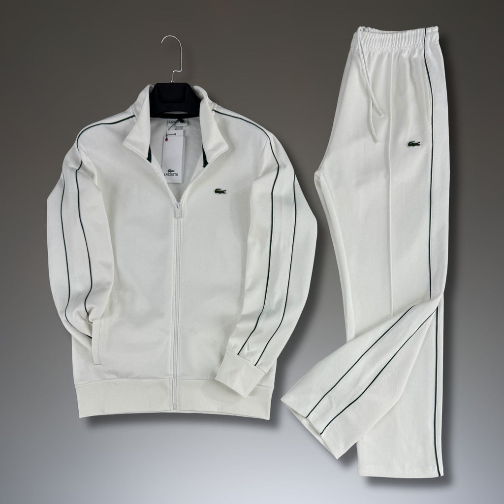 Ανδρικό κλασικό αθλητικό σετ Lacoste, λευκό, premium ποιότητα