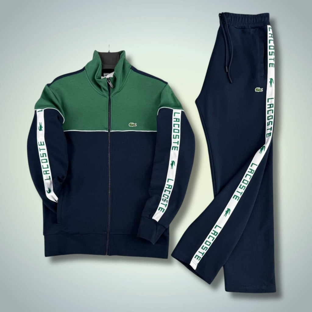 Ανδρικό αθλητικό σετ Lacoste, σκούρο μπλε-πράσινο, μοντέλο 2026, premium ποιότητα