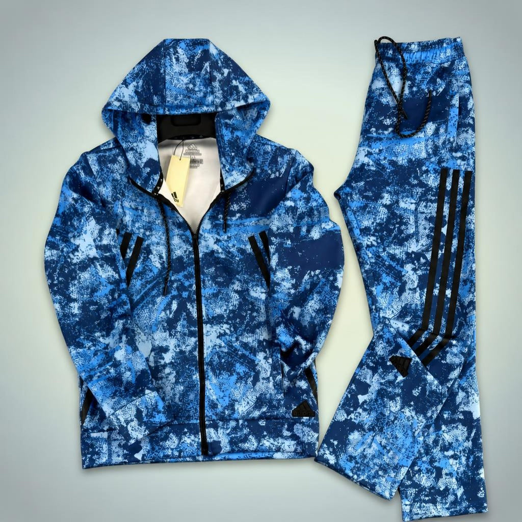 Adidas ανδρικό αθλητικό σετ, σχέδιο καμουφλάζ, μπλε. Premium ποιότητα