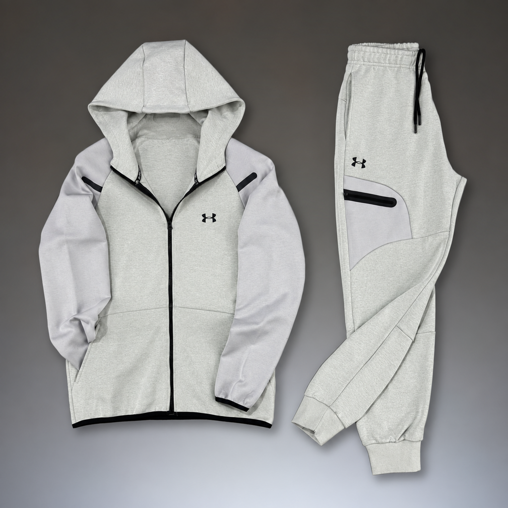Under Armour ανδρικό αθλητικό σετ, 2026, ανοιχτό γκρι - κλασικό γκρι. Premium ποιότητα