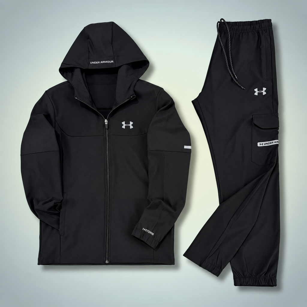 Under Armour ανδρική αδιάβροχη φόρμα με τσέπη cargo, μαύρο. Premium ποιότητα
