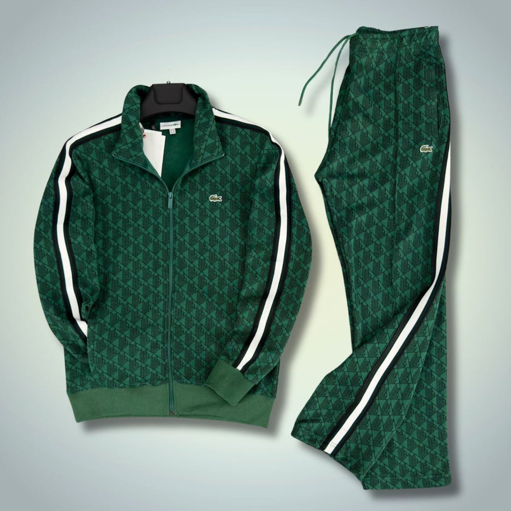 Αντρικό αθλητικό Lacoste, Jacquard Monogram, σκούρο πράσινο. Premium ποιότητα