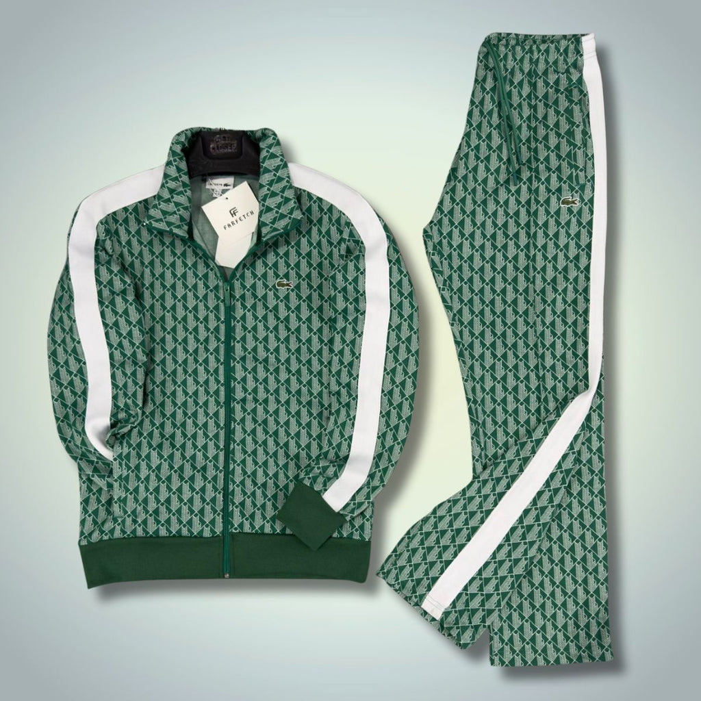 Αντρικό αθλητικό Lacoste, Jacquard Monogram, πράσινο. Premium ποιότητα