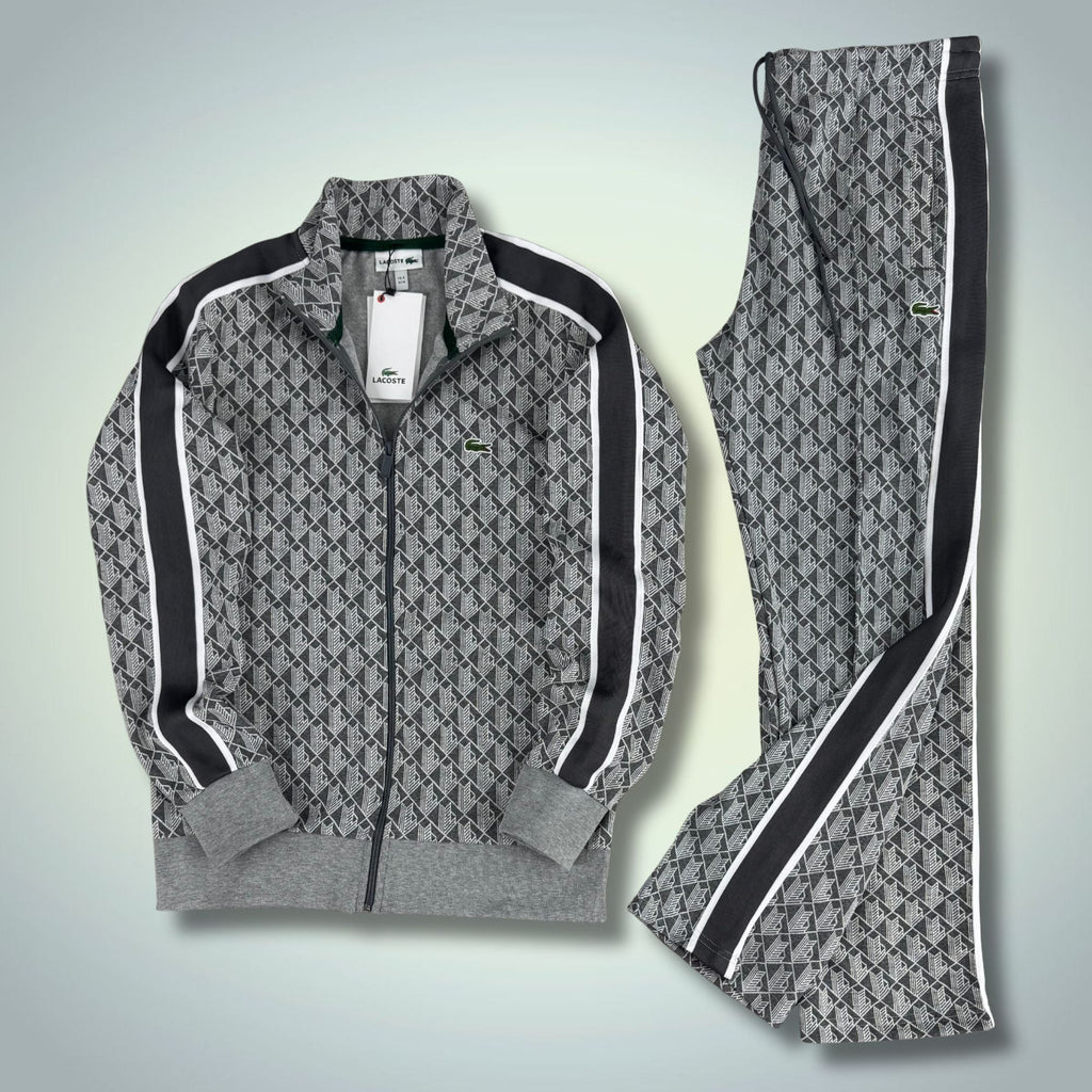 Ανδρική φόρμα Lacoste, Jacquard Monogram, γραφίτης, Model 2025. Premium ποιότητα