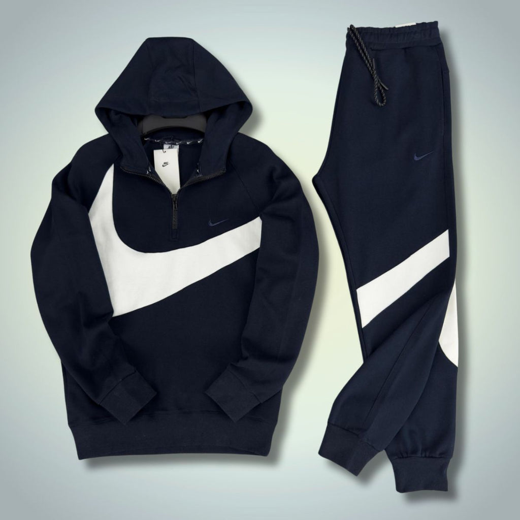 Ανδρική αθλητική φόρμα Nike, με μεγάλο λογότυπο, σκούρα μπλε. Premium ποιότητα