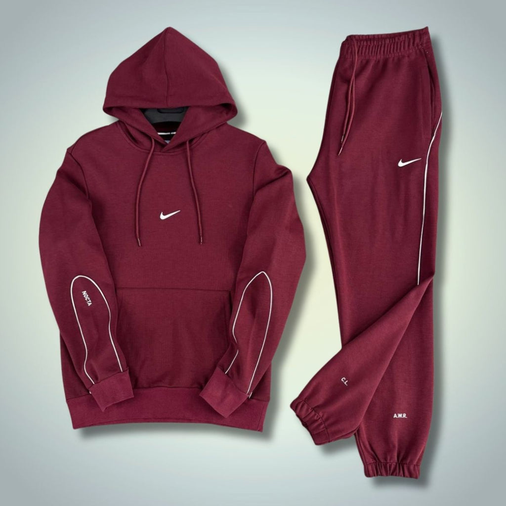 Ανδρική φόρμα Nike Nocta με κουκούλα, μπορντό. Premium ποιότητα
