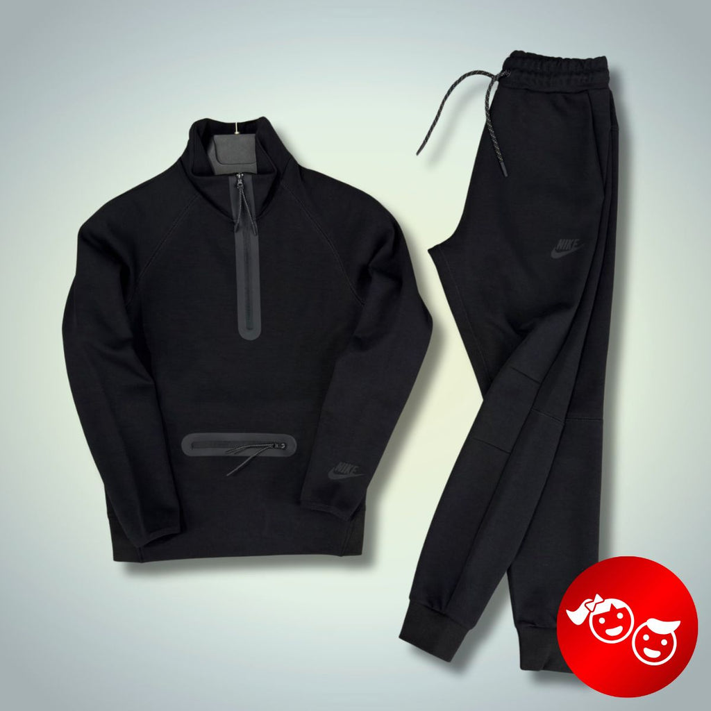 Παιδική αθλητικό σύνολο Nike Tech Fleece, μαύρο. Μοντέλο 2024. Premium ποιότητα