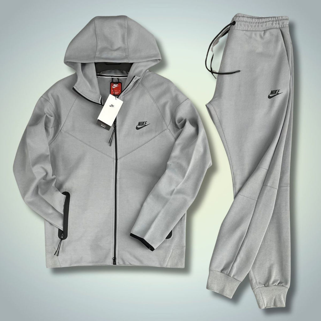 Ανδρική αθλητική φόρμα Nike Tech Fleece, ανοιχτό γκρι. Μοντέλο 2023. Premium ποιότητα