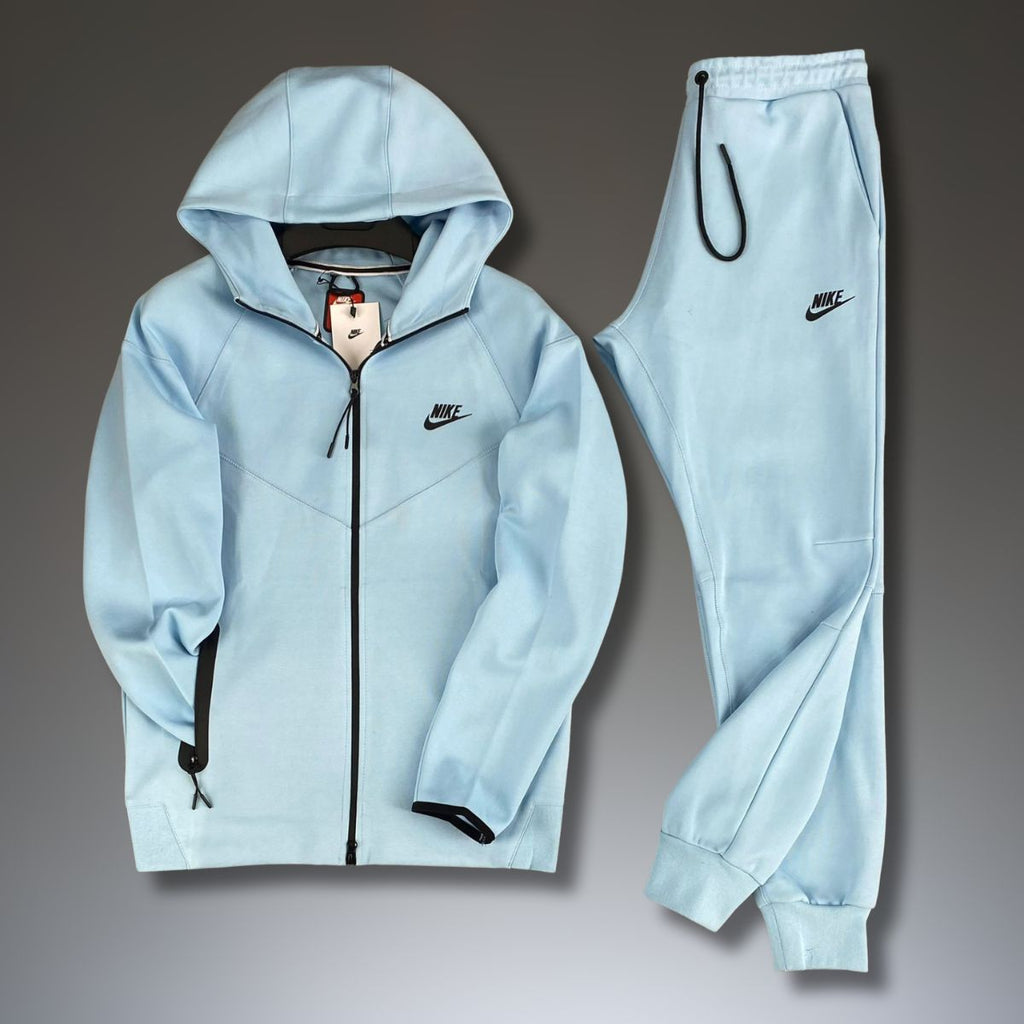 Ανδρική αθλητική φόρμα Nike Tech Fleece, ανοιχτό γαλάζιο. Μοντέλο 2023. Premium ποιότητα