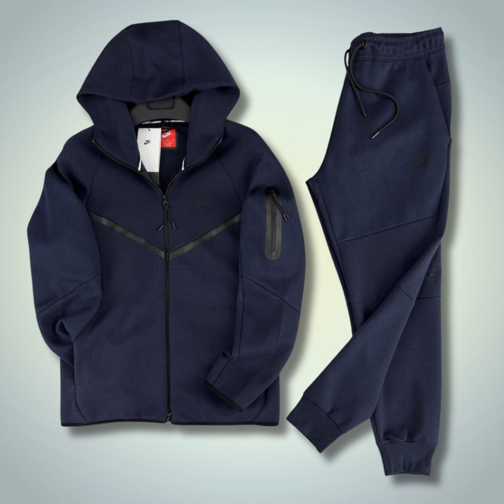 Αθλητικό σετ Nike Tech Fleece, σκούρο μπλε. Μοντέλο 2024. Premium ποιότητα