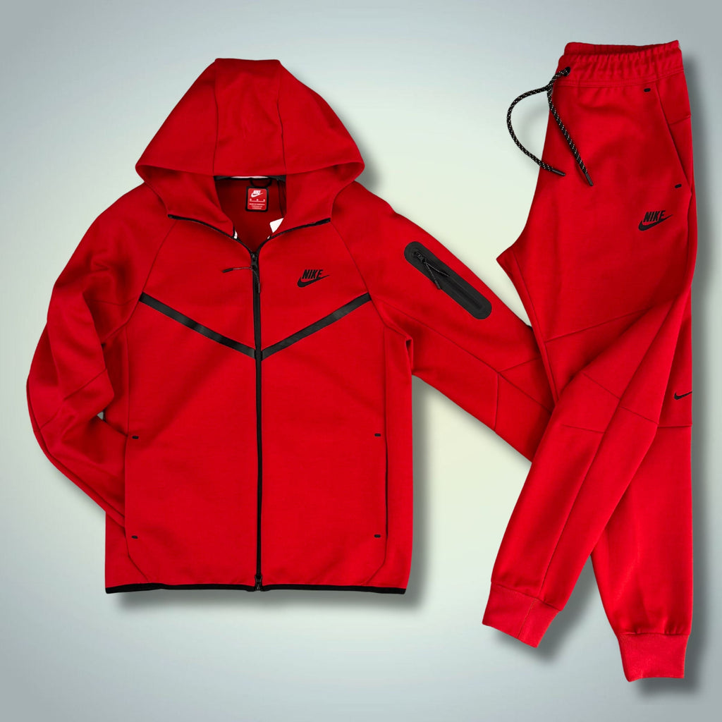 Ανδρική φόρμα Nike Tech Fleece, κόκκινο, Model 2024. Premium ποιότητα