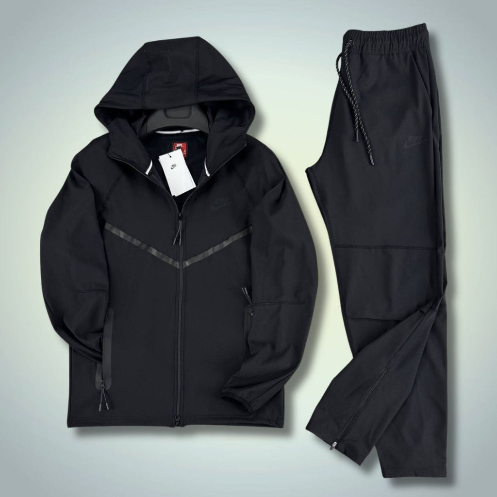 Nike Tech Fleece ανδρικό αδιάβροχο αθλητικό σετ, μαύρο. Premium ποιότητα