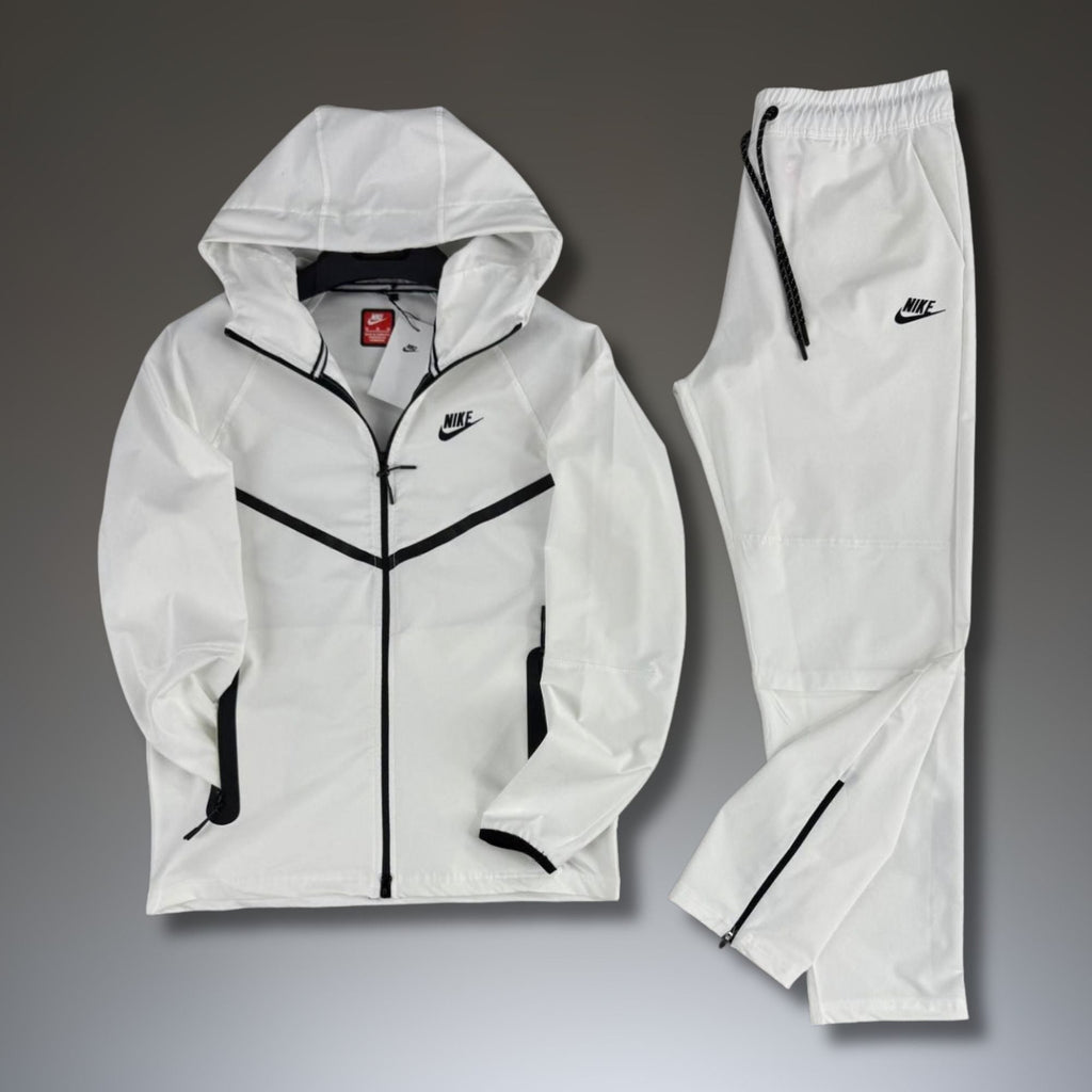 Nike Tech Fleece ανδρικό αδιάβροχο αθλητικό σετ, λευκό. Premium ποιότητα