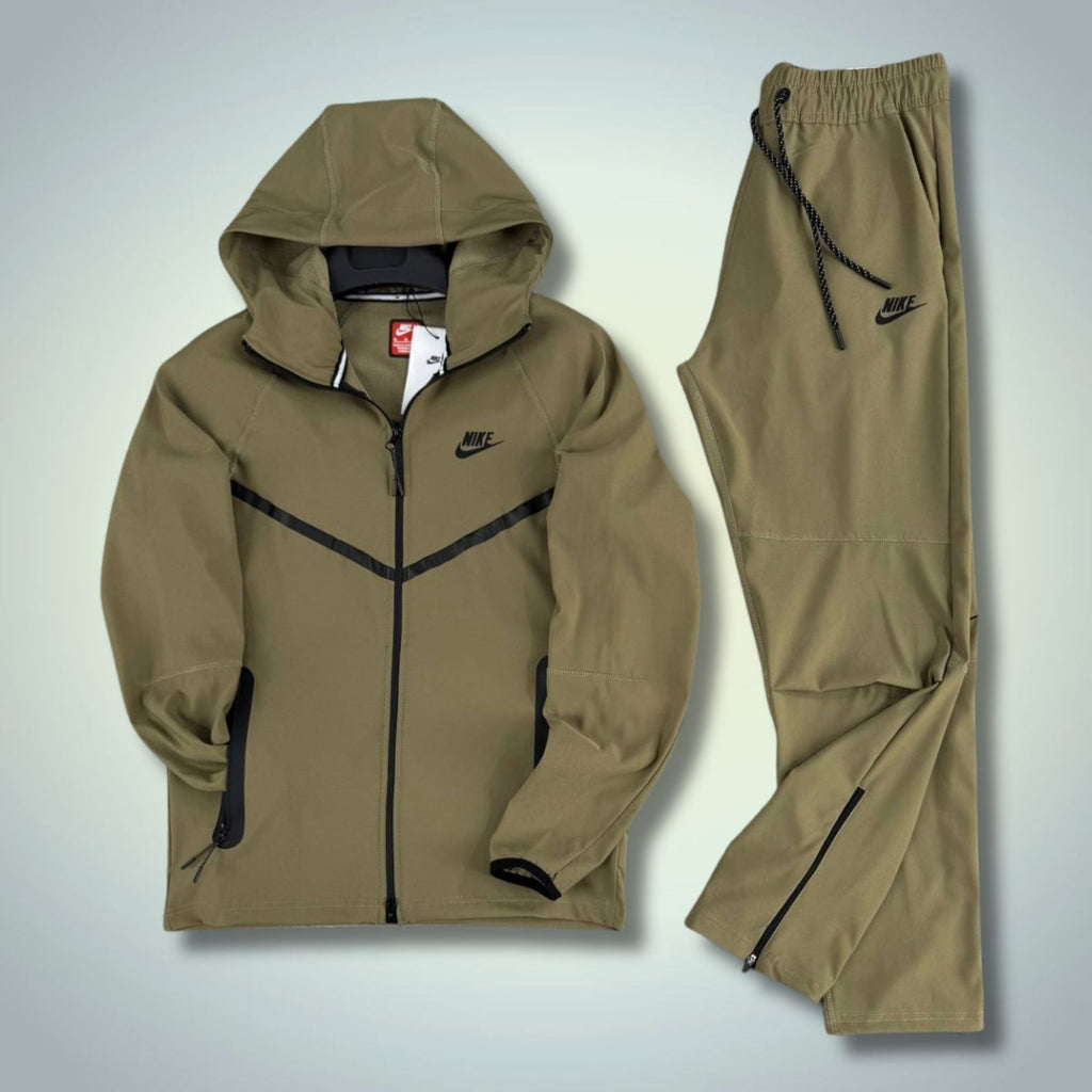 Nike Tech Fleece ανδρικό αδιάβροχο αθλητικό σετ, λαδί. Premium ποιότητα