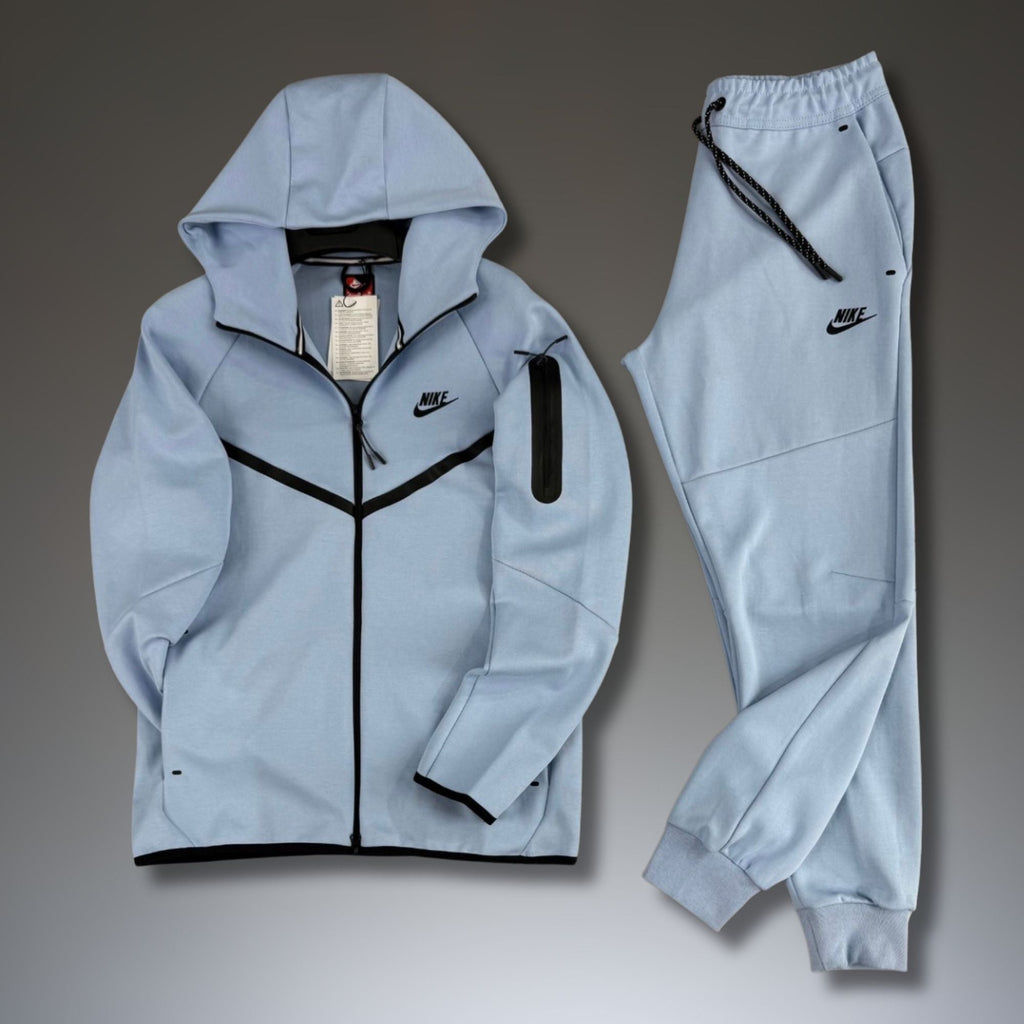 Nike Tech Fleece ανδρική φόρμα, ανοιχτό μπλε. Μοντέλο 2024. Premium ποιότητα