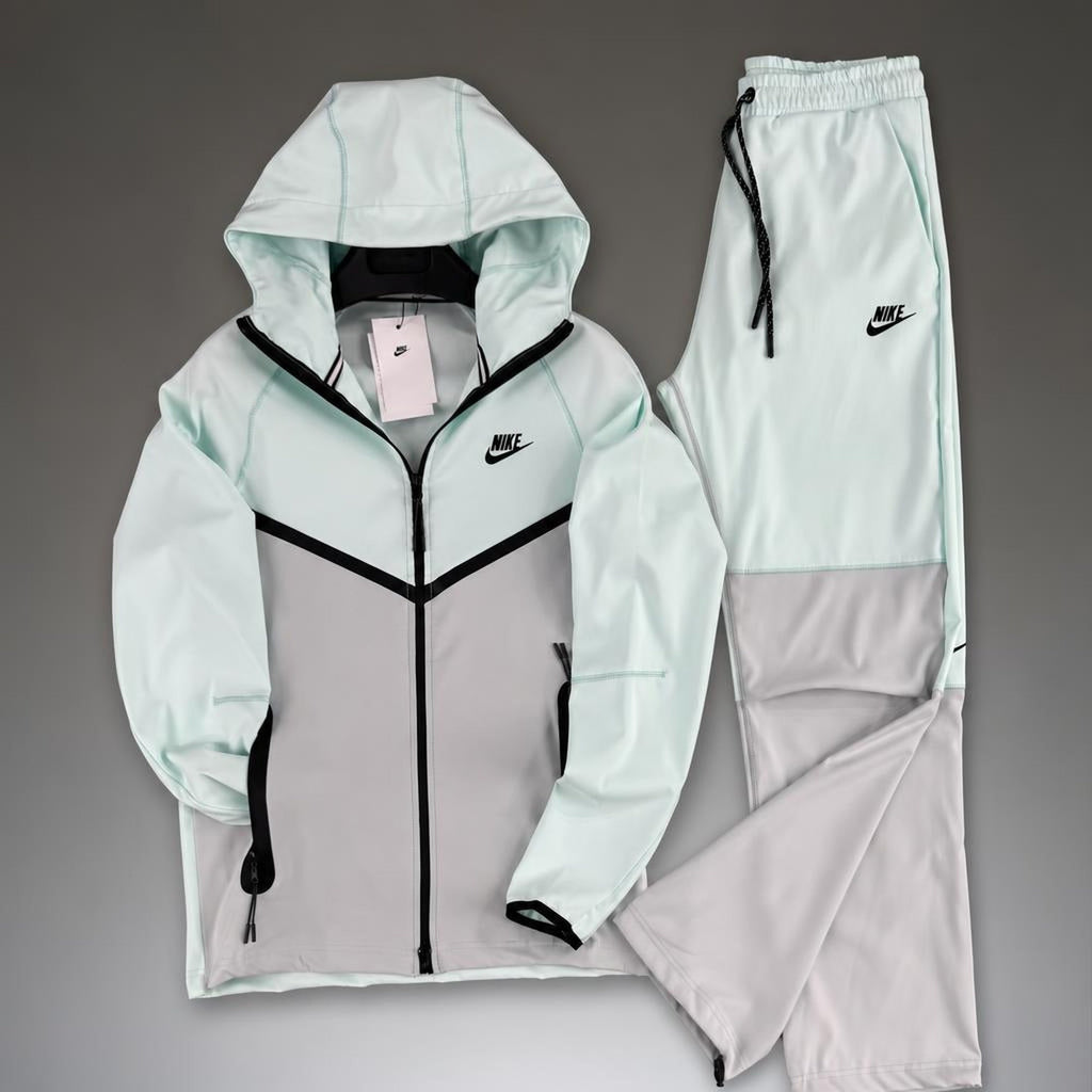 Nike Wooven Tech Fleece ανδρικό αθλητικό σύνολο, γκρι-μέντα. Premium ποιότητα
