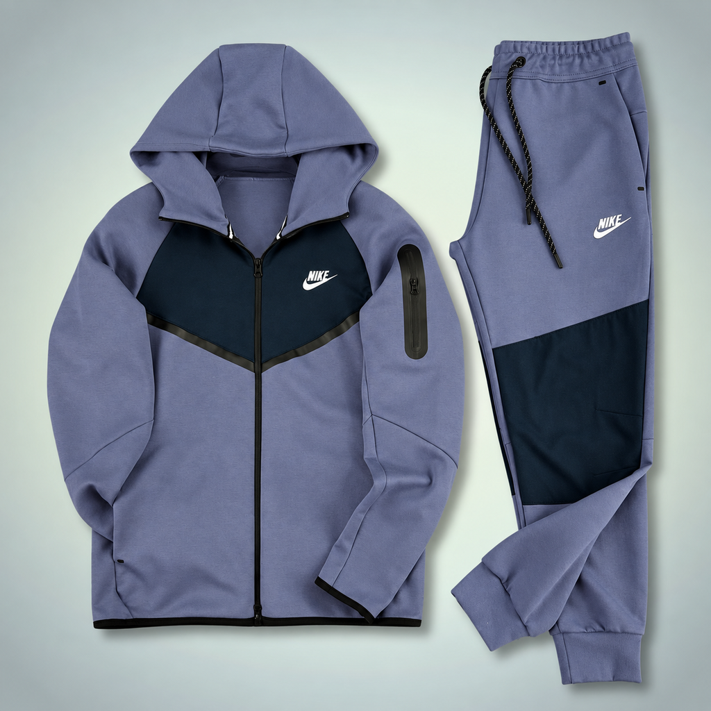 Nike Tech Fleece ανδρικό αθλητικό σετ, μπλε - σκούρο μπλε. Μοντέλο 2024. Premium ποιότητα