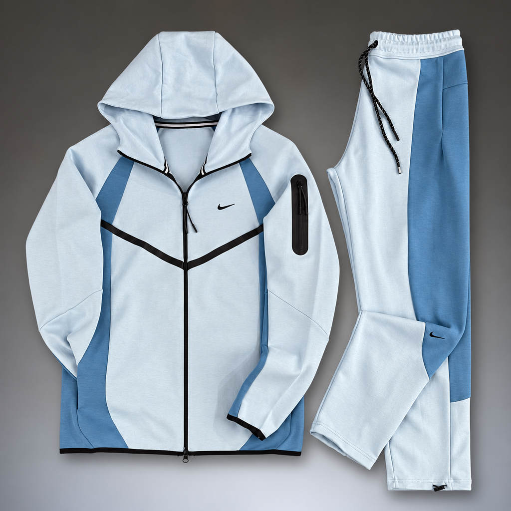 Nike Tech Fleece ανδρικό αθλητικό σετ, γαλάζιο - μπλε. Μοντέλο 2026. Premium ποιότητα