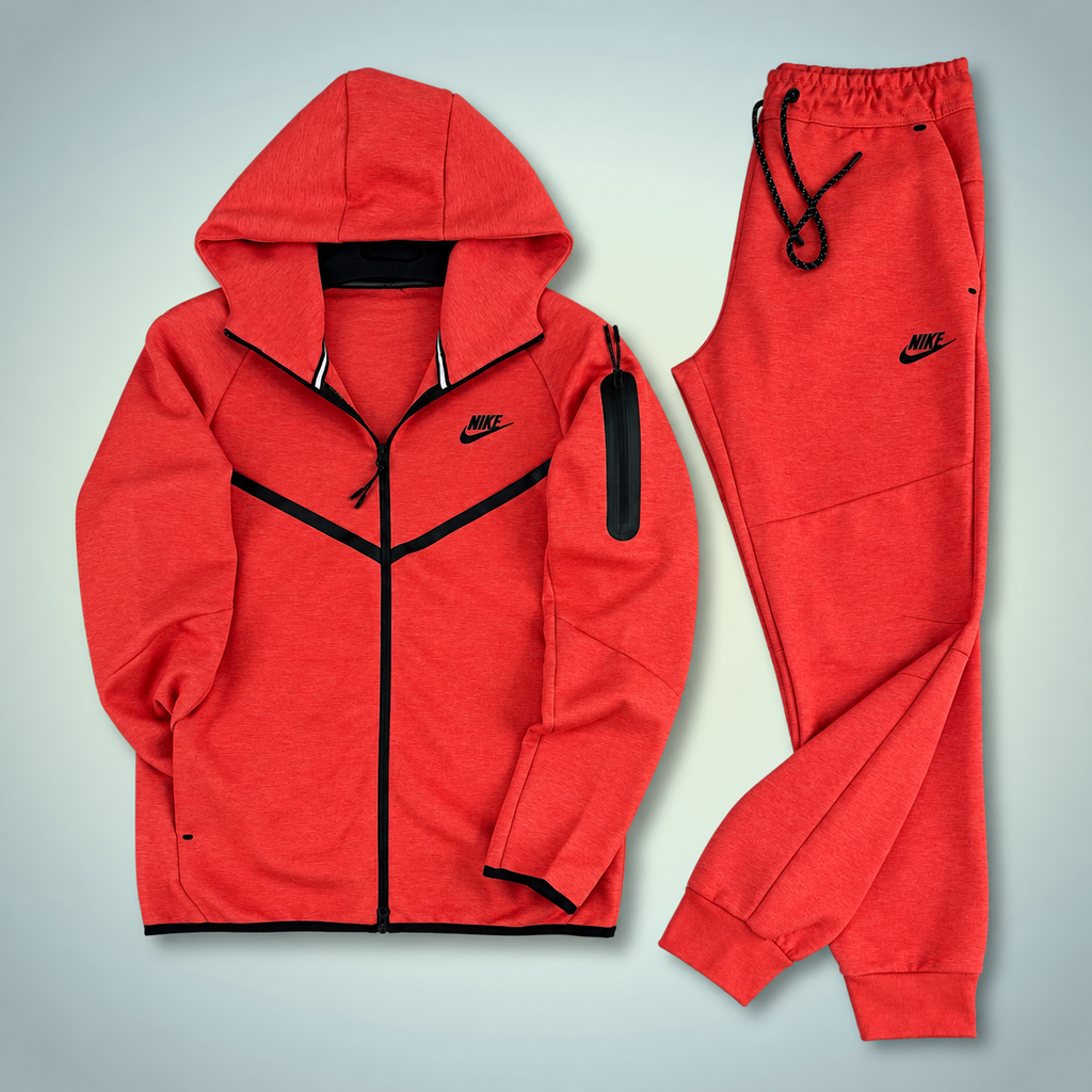 Nike Tech Fleece ανδρικό αθλητικό σετ, κοραλλί. Μοντέλο 2024. Premium ποιότητα