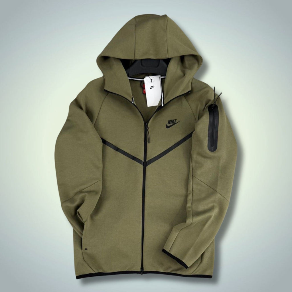 Nike Tech Fleece ανδρικό φούτερ, ελαιώδες πράσινο. Μοντέλο 2024. Premium ποιότητα