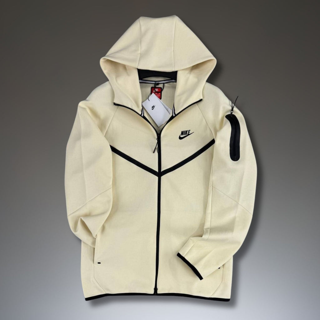 Nike Tech Fleece ανδρικό φούτερ, υπόλευκο. Μοντέλο 2024. Premium ποιότητα