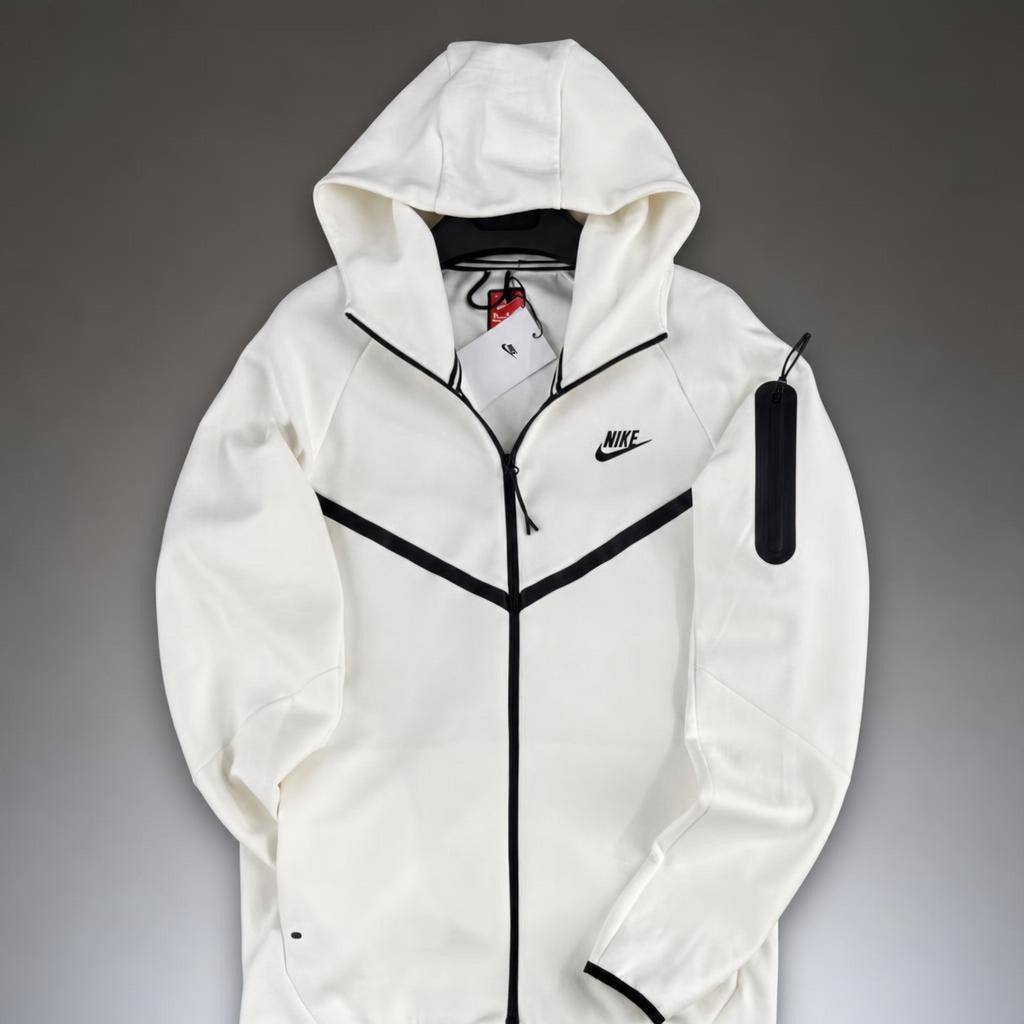 Nike Tech Fleece ανδρικό φούτερ, λευκό. Μοντέλο 2024. Premium ποιότητα