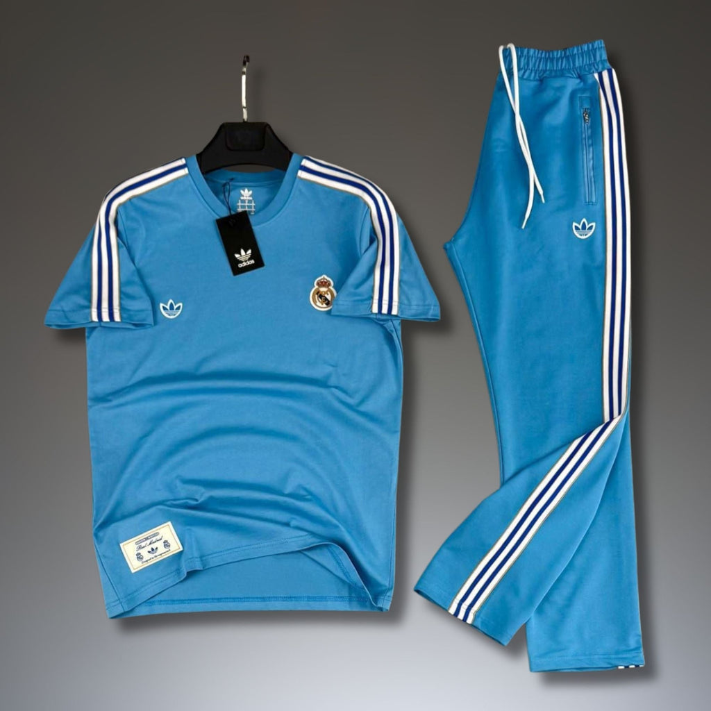 Adidas ανδρική καλοκαιρινή φόρμα, μπλε. Ρεάλ Μαδρίτης. Premium ποιότητα