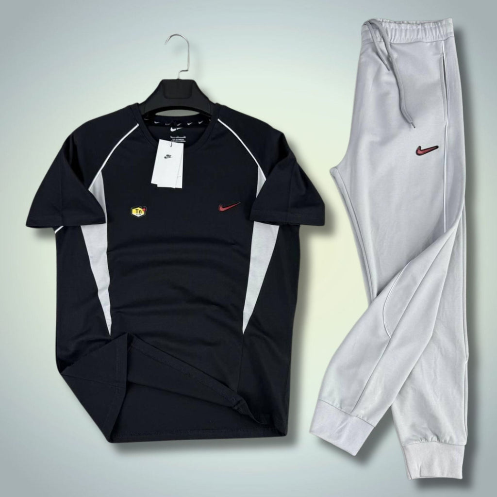 Nike TN ανδρικό καλοκαιρινό αθλητικό σετ, μαύρο-ανοιχτό γκρι. Premium ποιότητα