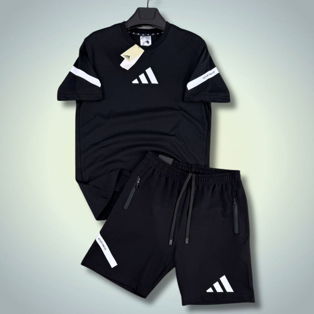 Adidas Z.N.E. ανδρικό κοντό αθλητικό σετ, μαύρο. Premium ποιότητα