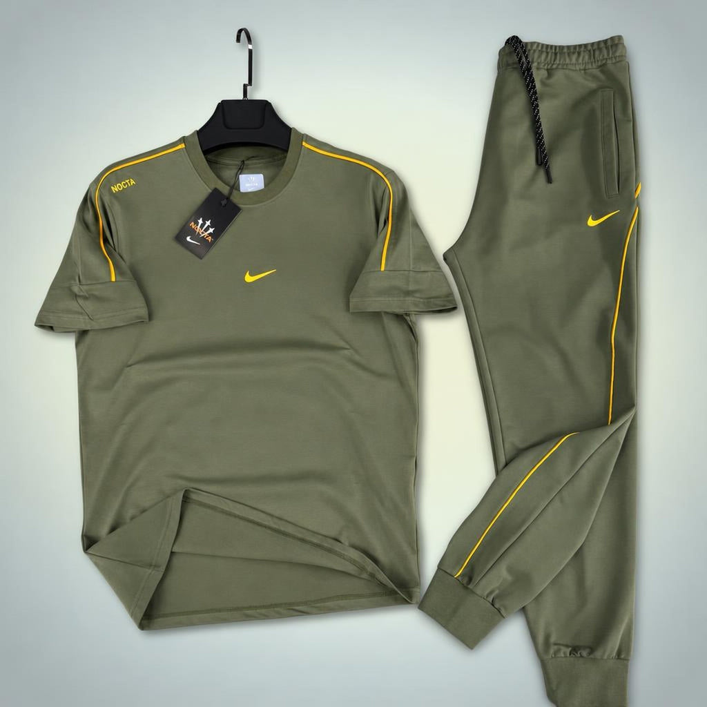 Nike Nocta ανδρική καλοκαιρινή φόρμα, Ελαιόχρωμο πράσινο. Premium ποιότητα