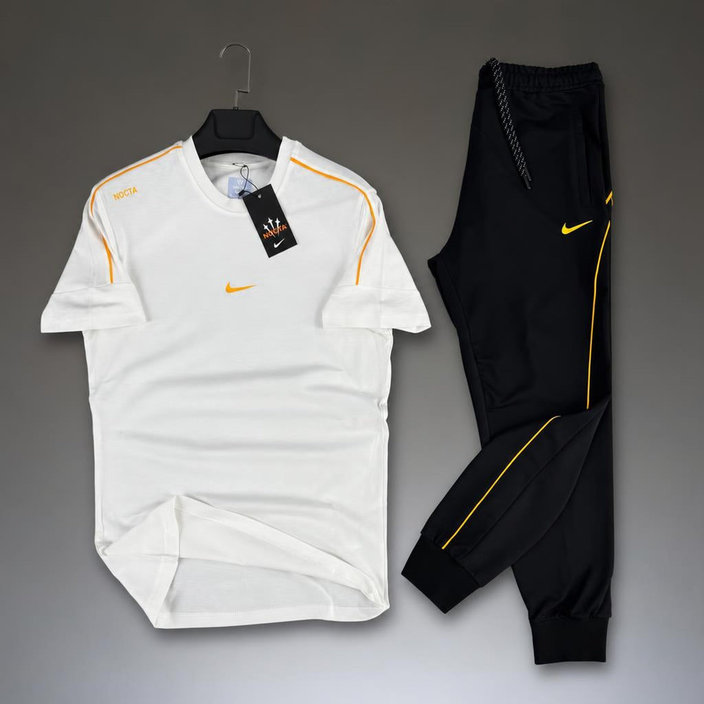 Nike Nocta ανδρική καλοκαιρινή φόρμα, Λευκό-Μαύρο. Premium ποιότητα
