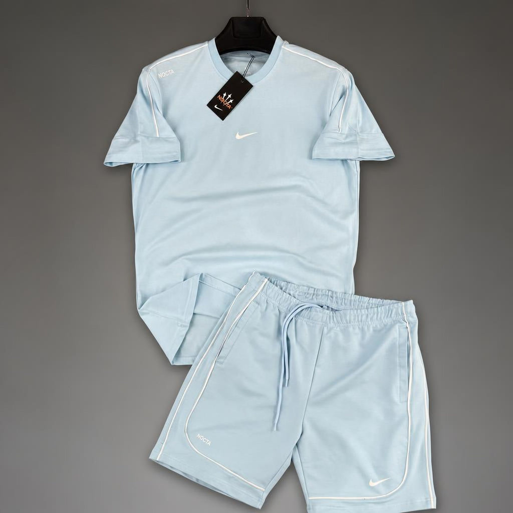 Nike Nocta ανδρικό κοντό αθλητικό σετ, ανοιχτό μπλε. Premium ποιότητα