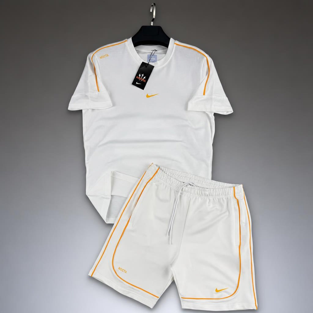 Nike Nocta ανδρικό κοντό αθλητικό σετ, λευκό. Premium ποιότητα