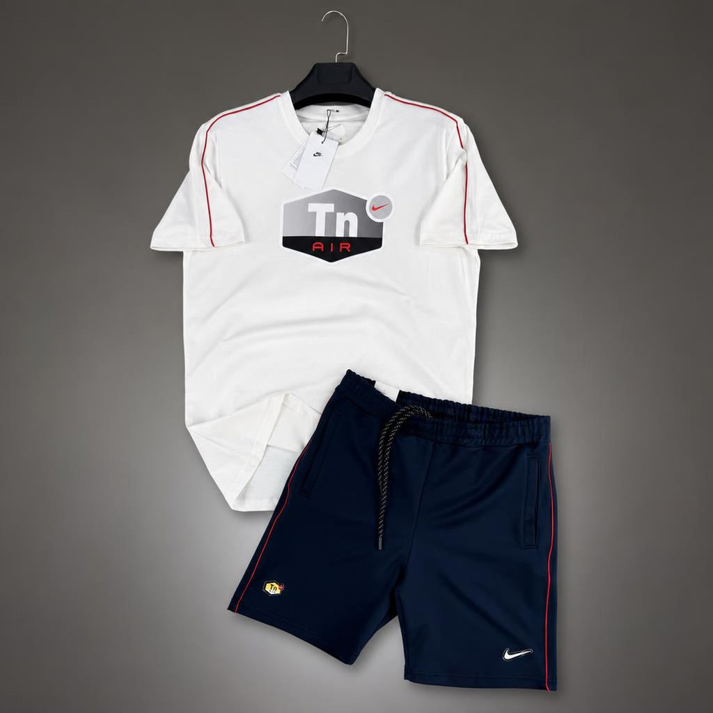 Nike TN Big Logo ανδρικό κοντό αθλητικό σετ, λευκό-σκούρο μπλε. Premium ποιότητα