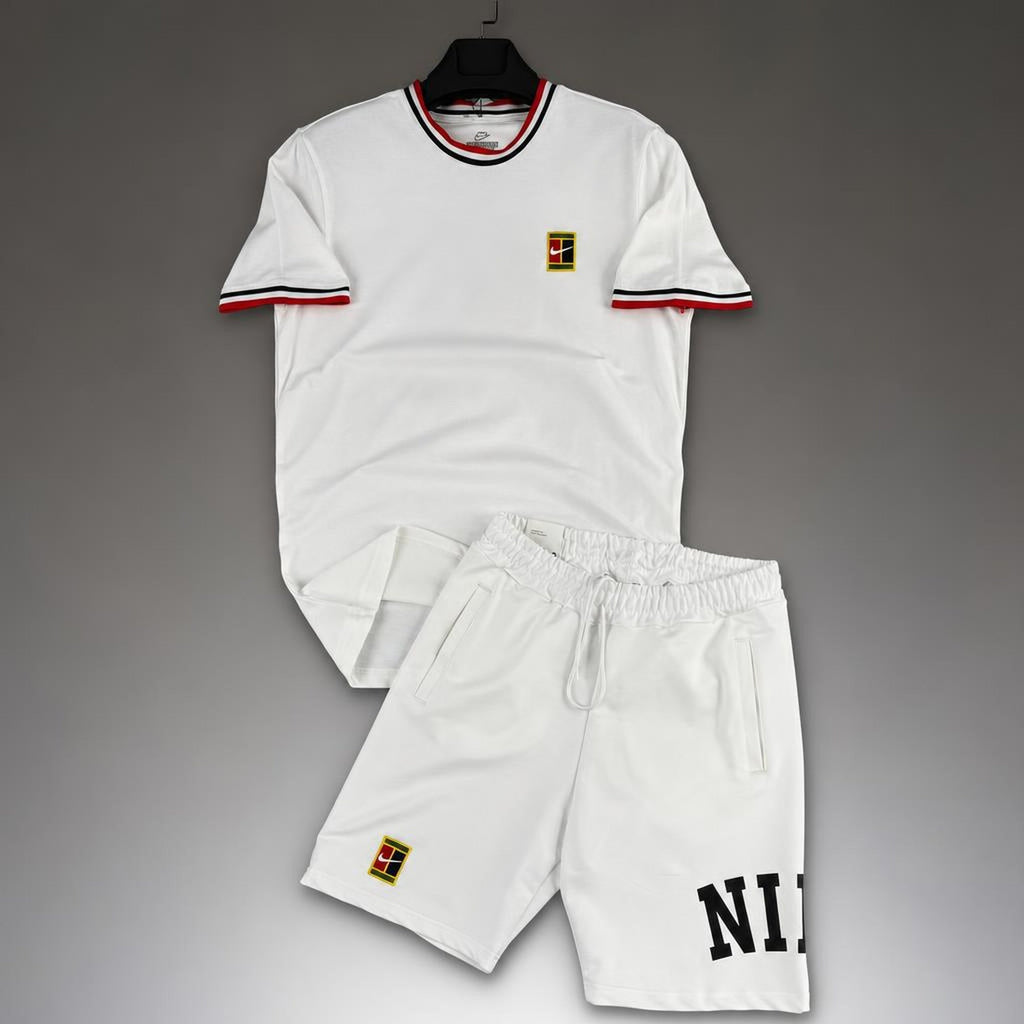 Nike Tennis ανδρικό κοντό αθλητικό σετ, λευκό. Premium ποιότητα