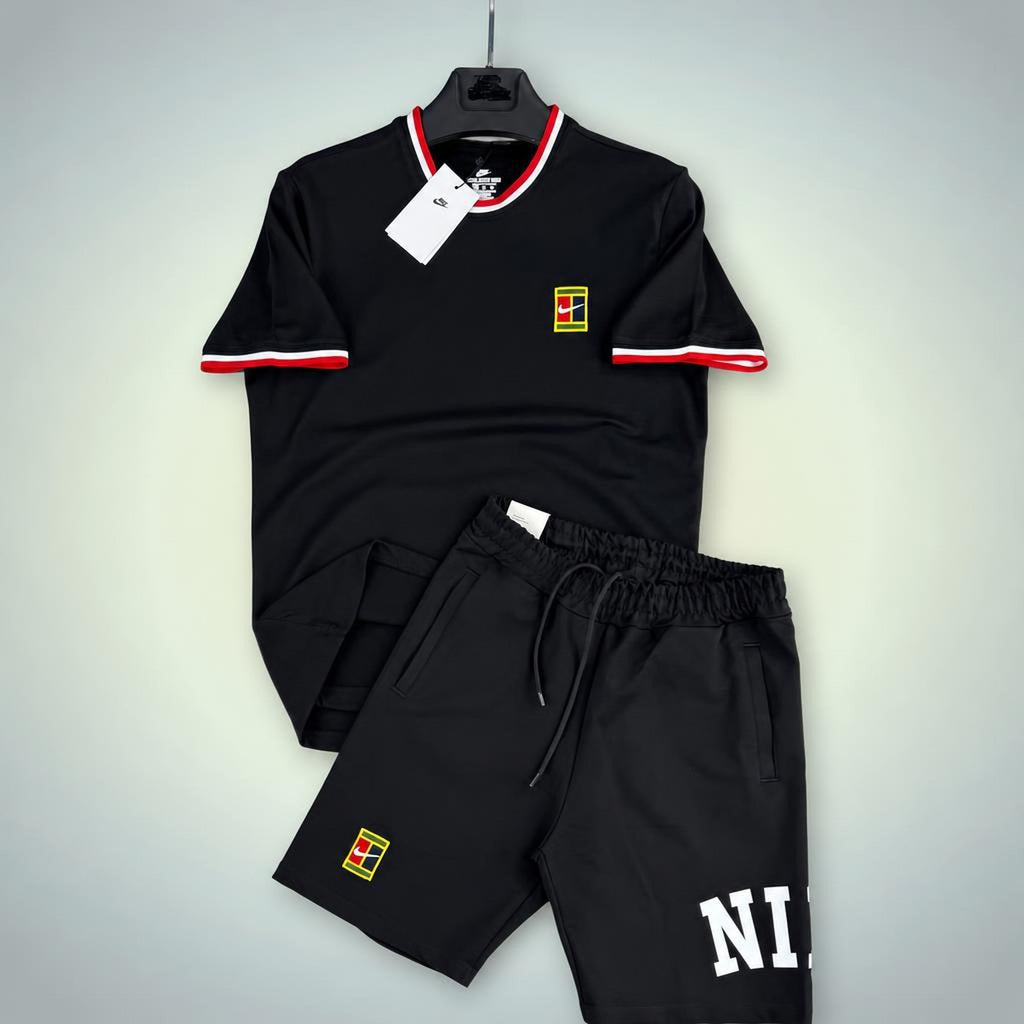Nike Tennis ανδρικό κοντό αθλητικό σετ, μαύρο. Premium ποιότητα