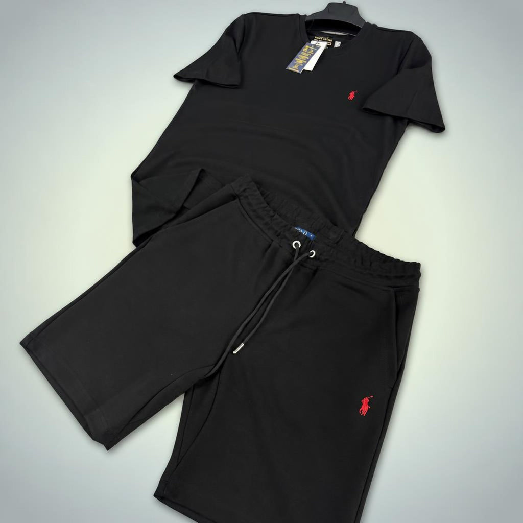 Ralph Lauren Classic ανδρικό κοντό αθλητικό σετ, μαύρο. Premium ποιότητα