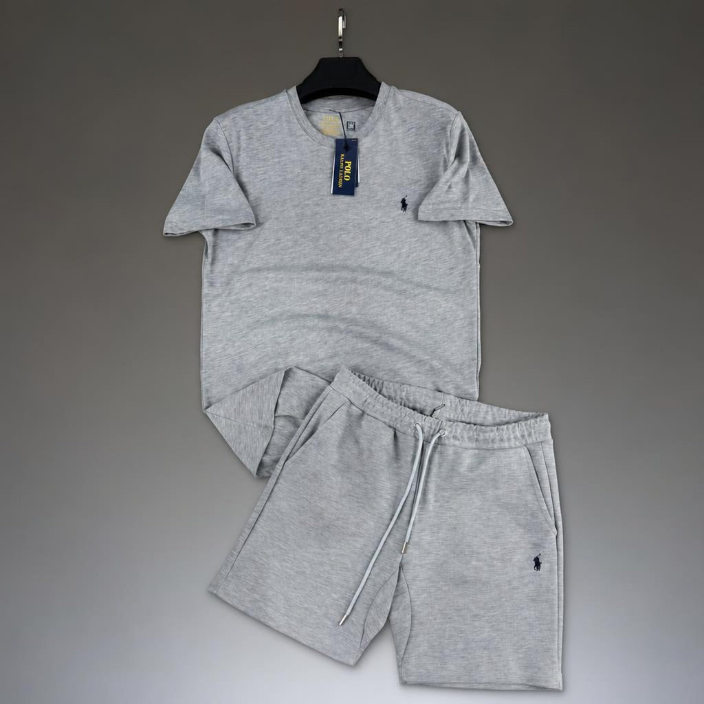 Ralph Lauren Classic ανδρικό κοντό αθλητικό σετ, Κλασικό γκρι. Premium ποιότητα