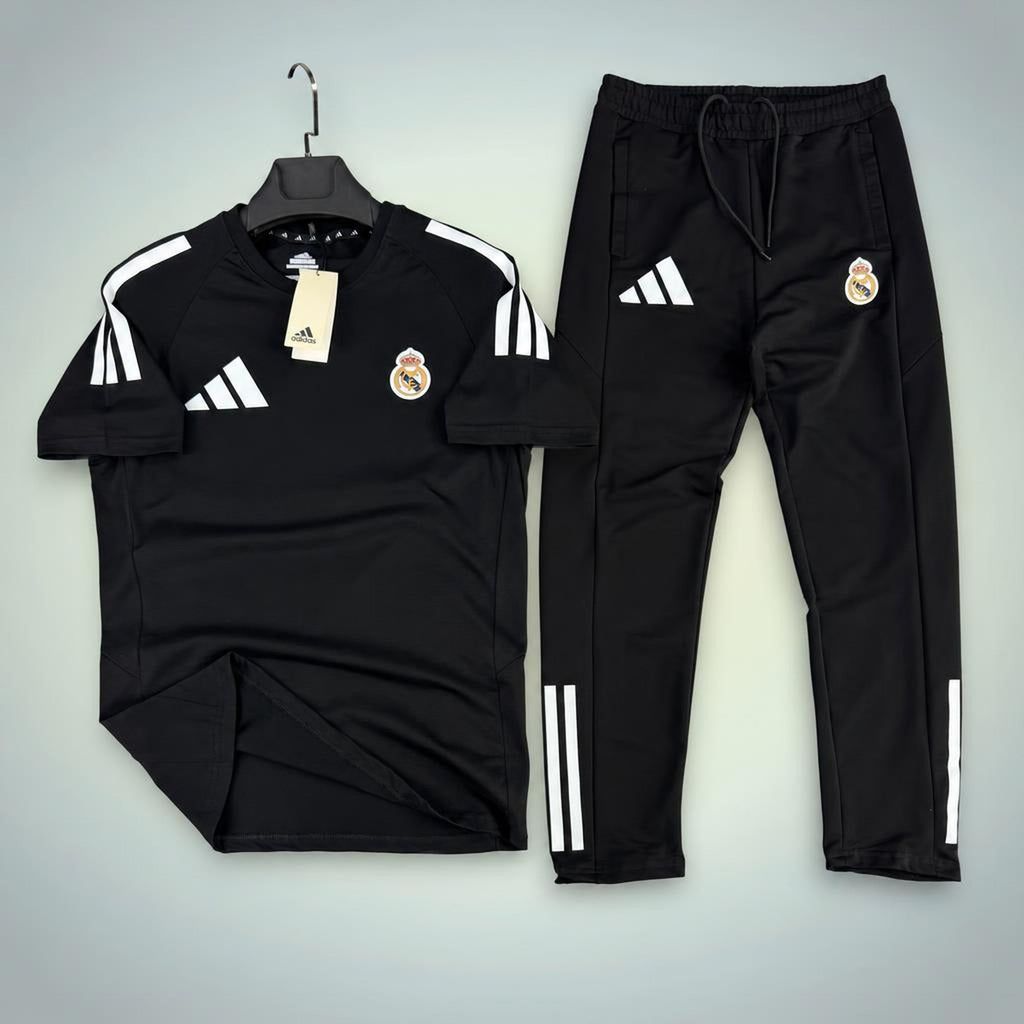 Adidas Real Madrid ανδρική καλοκαιρινή φόρμα, μαύρο. Premium ποιότητα
