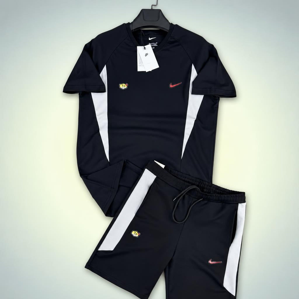 Nike TN ανδρικό κοντό αθλητικό σετ, συνδυασμός δύο χρωμάτων, μαύρο και λευκό. Premium ποιότητα