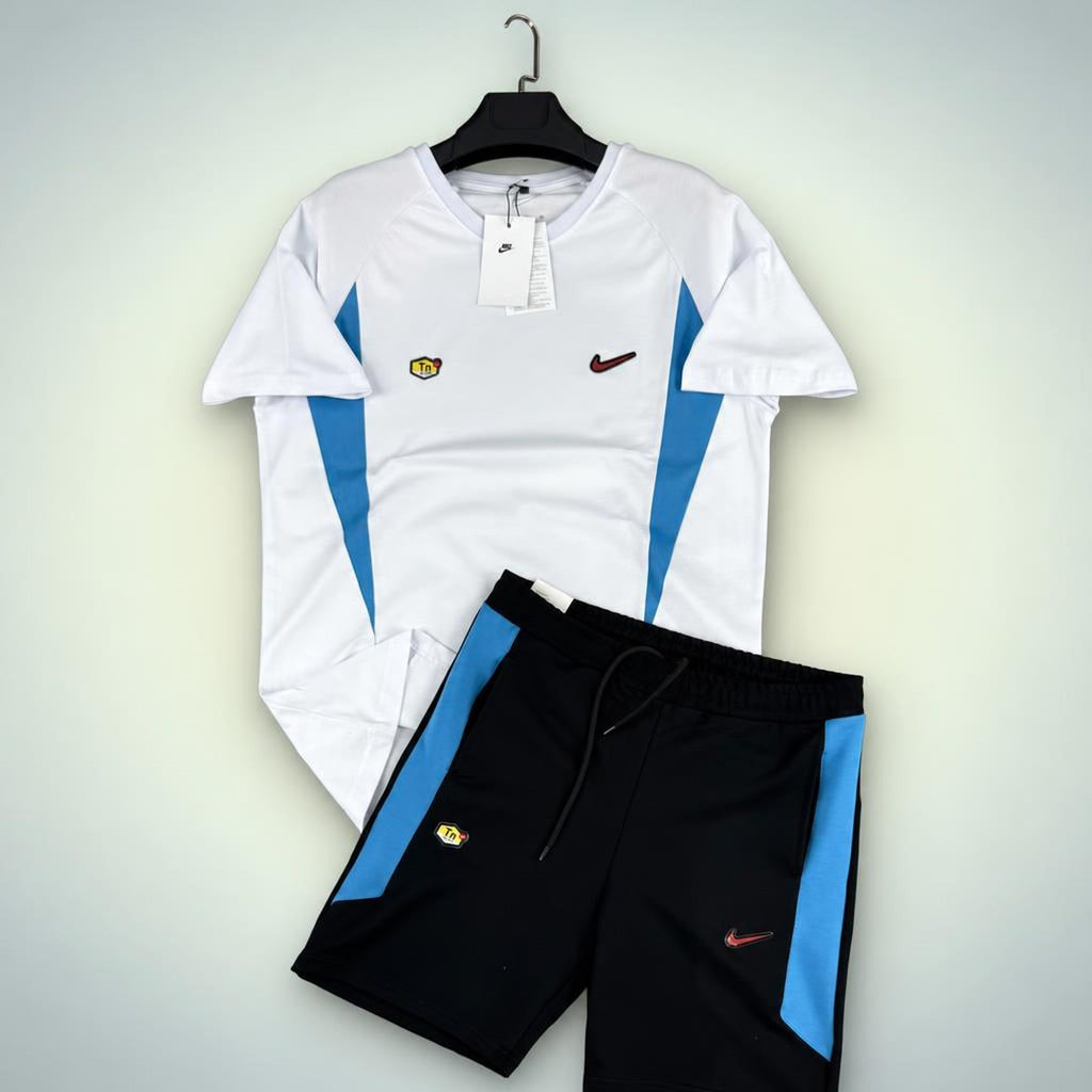 Nike TN ανδρικό κοντό αθλητικό σετ, Λευκό-Μαύρο. Premium ποιότητα