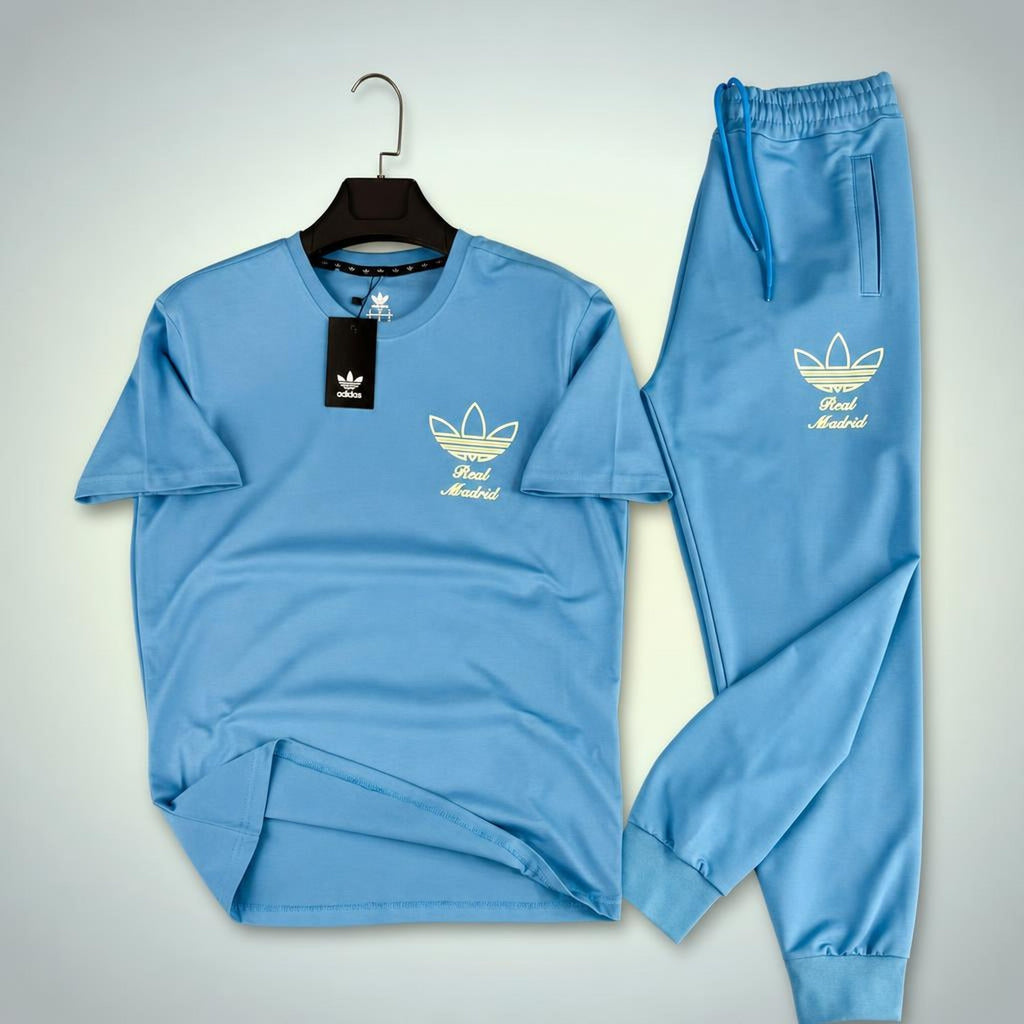 Adidas Real Madrid Street style ανδρική καλοκαιρινή φόρμα, γμπλε. Premium ποιότητα