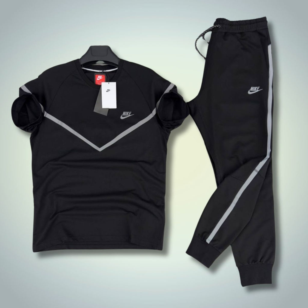 Καλοκαιρινό αθλητικό σετ Nike Reflective Tech Fleece, μαύρο. Premium ποιότητα