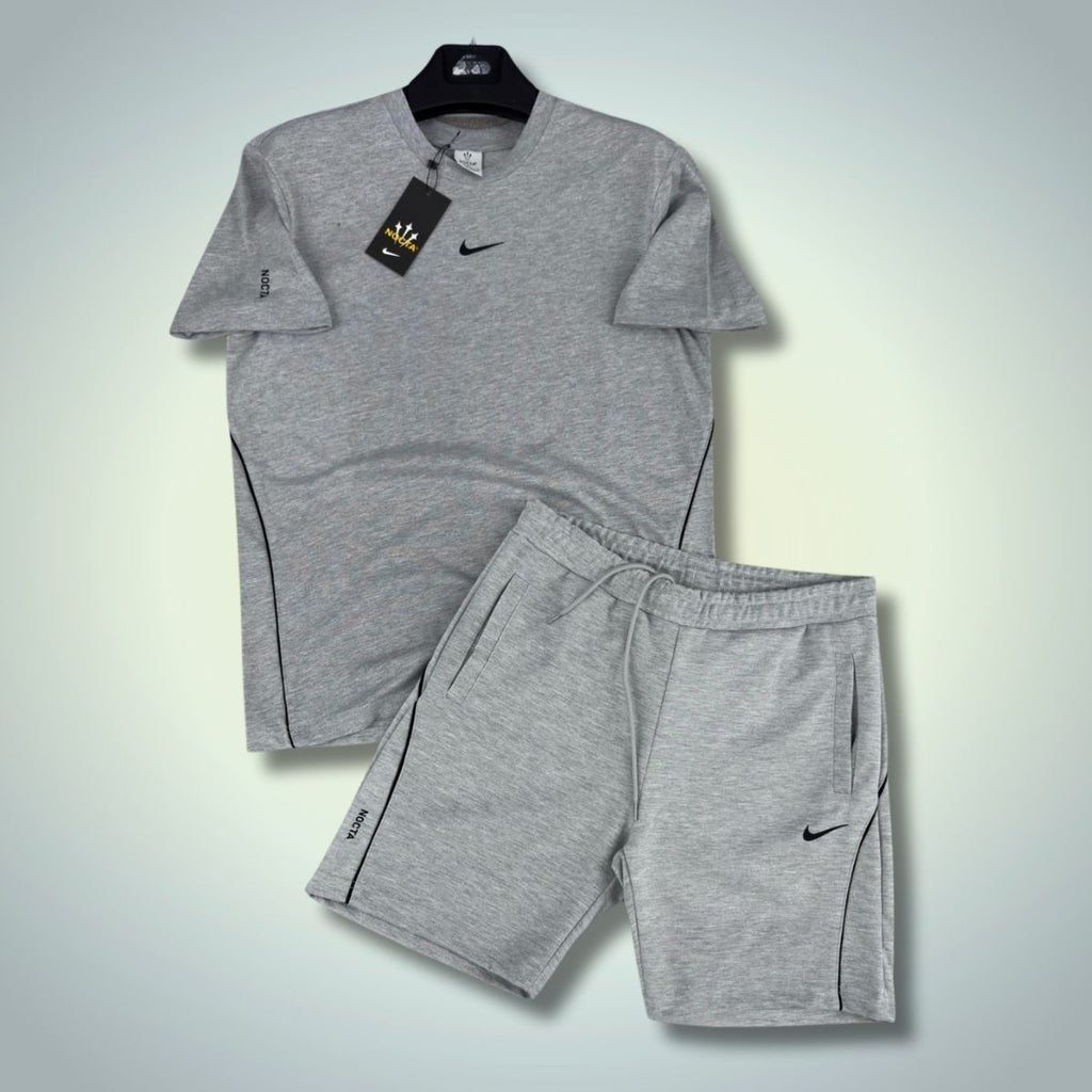 Αθλητικό σετ με κοντό παντελόνι Nike Nocta, κλασικό γκρι. Premium ποιότητα