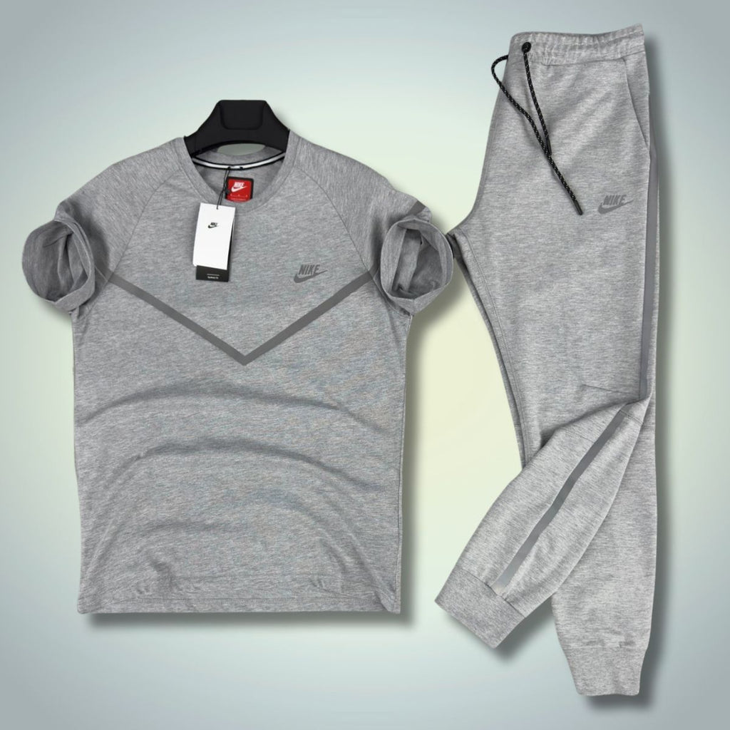 Καλοκαιρινό αθλητικό σετ Nike Reflective Tech Fleece, κλασικό γκρι. Premium ποιότητα