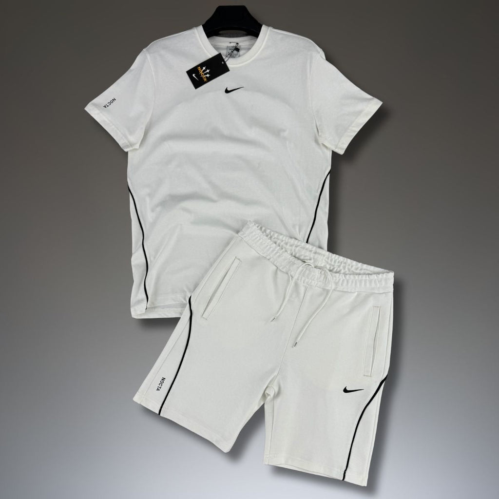 Nike Nocta ανδρικό αθλητικό σετ με σορτς, λευκό. Premium ποιότητα