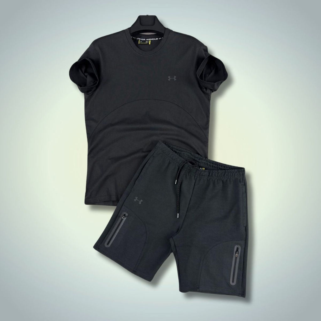 Αθλητικό σετ με κοντό παντελόνι Under Armour, γραφίτης. Premium ποιότητα